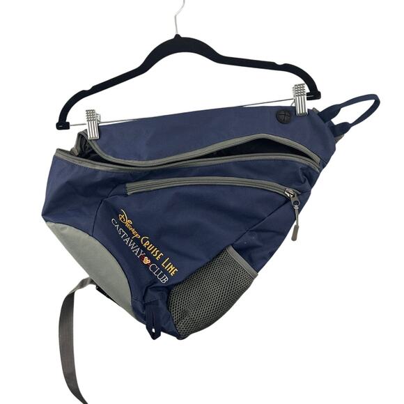 Disney Cruise Line Castaway Club Sling Backpack Shoulder Bag Navy - Picture 2 of 6
